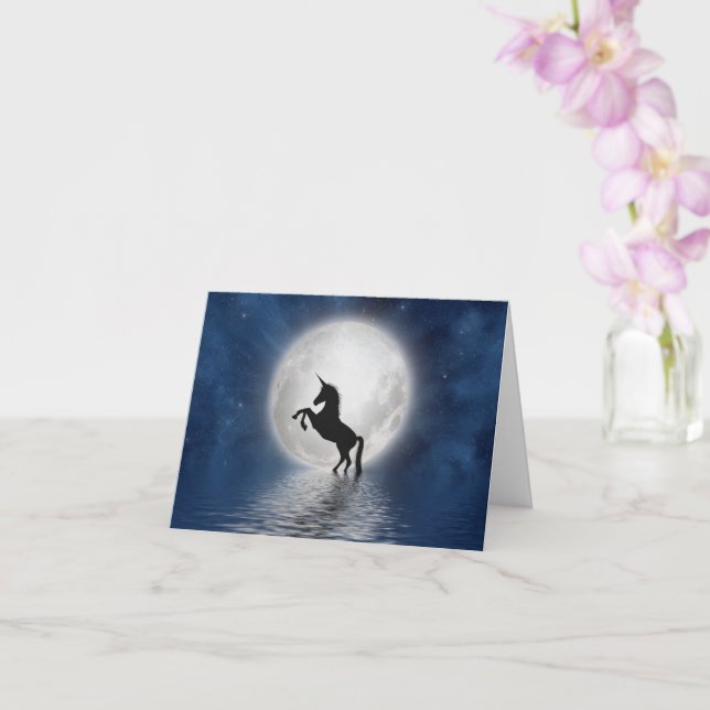 Magisk Enhörningskort | Förtrollande Design Kort (Orkide)