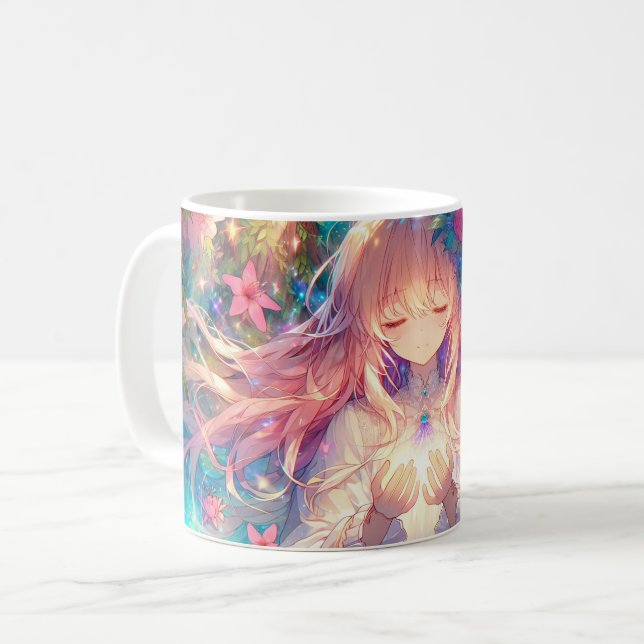 Magisk Etisk Animeflicka  Kaffemugg (Framsida vänster)