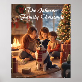 Magisk familje julplansch med border collie poster