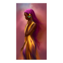 Magisk fantasifull afrikansk kvinna färgrikt hår 4