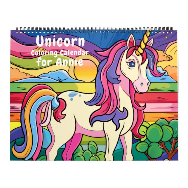 Magisk Fantasy Enhörning Färgläggningskalender Kalender (Omslag)