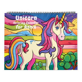 Magisk Fantasy Enhörning Färgläggningskalender Kalender