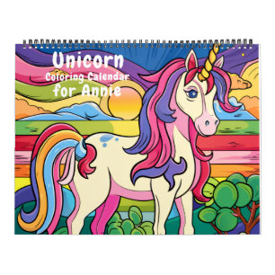Magisk Fantasy Enhörning Färgläggningskalender Kalender