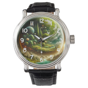 Magisk Fantasy-plan med kelestial natur Armbandsur