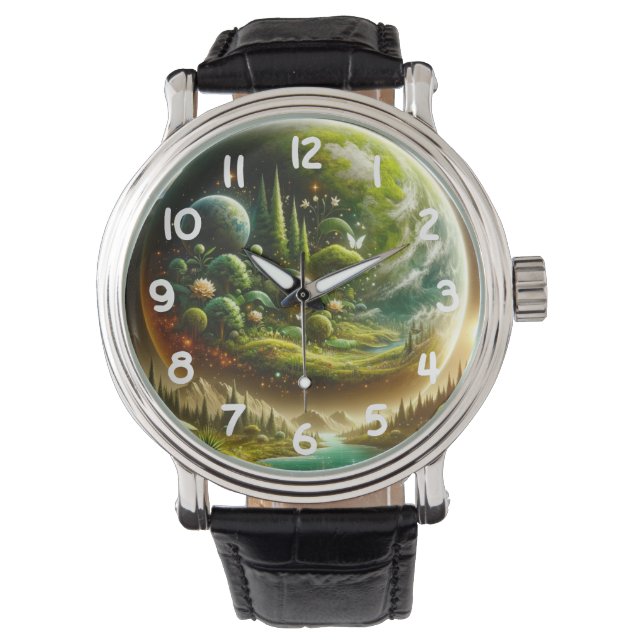 Magisk Fantasy-plan med kelestial natur Armbandsur (Framsida)