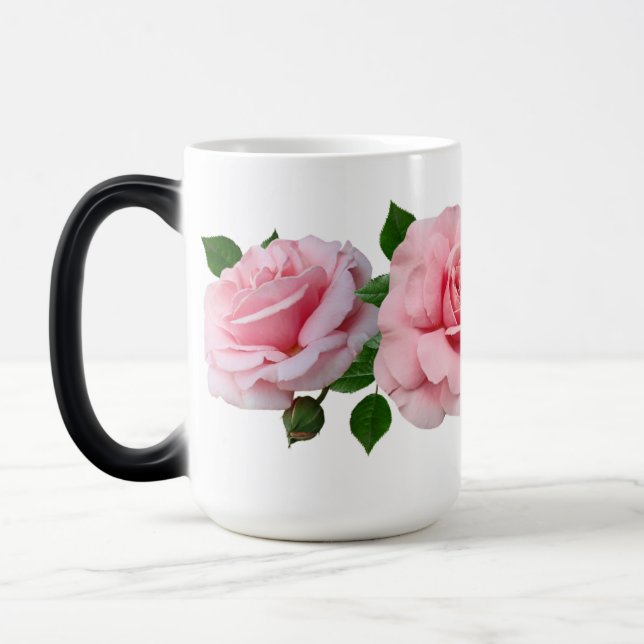 Magisk färgförändrande rosa ros-mugg mugg (Vänster)