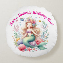 Magisk färgglad sjöjungfru Fintastisk födelsedagsp