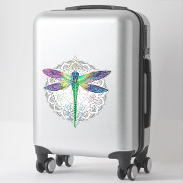 Magisk färgrik trollslända mandala klistermärken