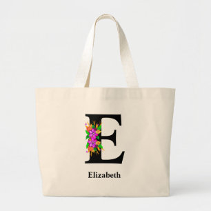 Magisk fet Blommigt redigerbar monogrammad Jumbo Tygkasse