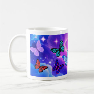 Magisk Fjäril Galaxy & Stjärnor Mugg