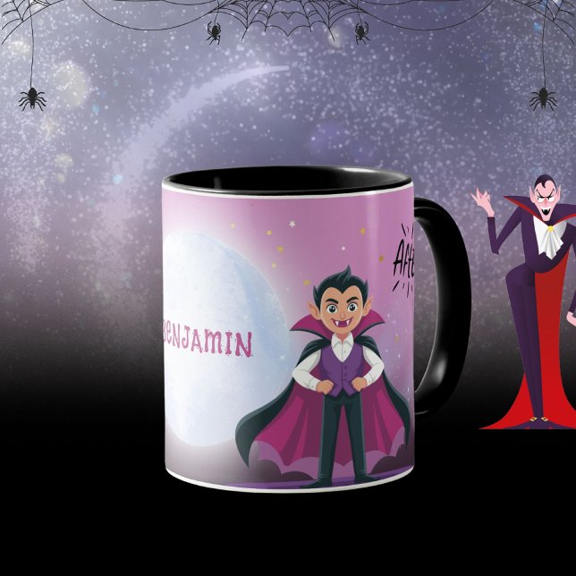 Magisk fladdermus till vampyr förvandling Hallowee Mugg (Before and After Bat to Vampire Halloween Mug ©Susanne Sachers - Sunny Mind 🌞)