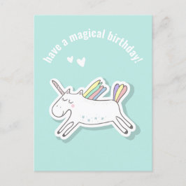 Magisk födelsedag - Söta barn enhörning kort