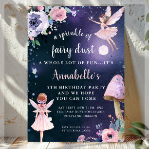Magisk Födelsedagsfest för Fairy Dust Magic Enchan Inbjudningar