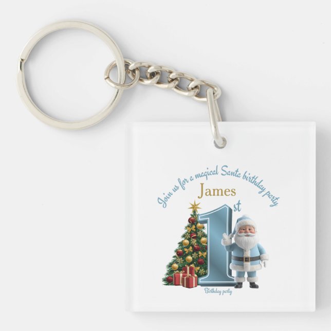 Magisk födelsedagsinbjudan med tomte – 1-års födel (Framsidan)