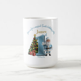 Magisk födelsedagsinbjudan med tomte – 1-års födel kaffemugg