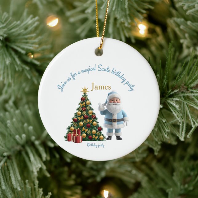Magisk födelsedagsinbjudan med Tomte  Julgransprydnad Keramik (Träd)