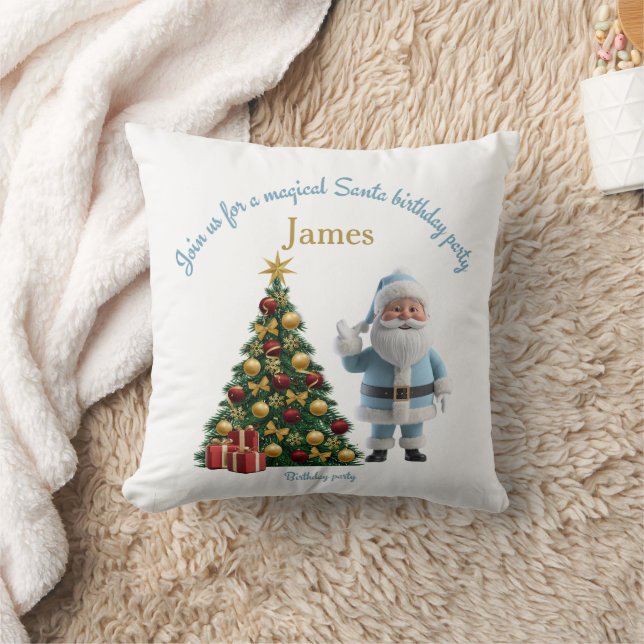 Magisk födelsedagsinbjudan med Tomte  Kudde (Filt)