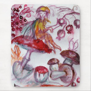 MAGISK FOLLET AV MUSHROOMS Red White Blommigt Fant Musmatta