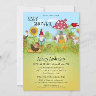 Magisk Förtrollad Trädgård Baby Shower Inbjudan