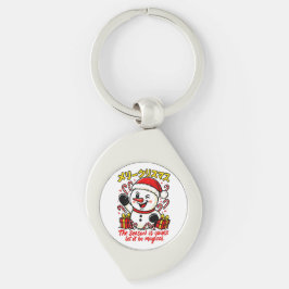 Magisk Glad Jul Tomte Festiv Karamellpinne Swirl Silverfärgad Nyckelring
