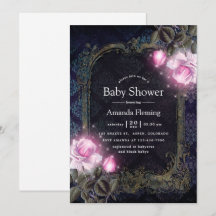 Magisk gnistrande blomster vintage baby shower