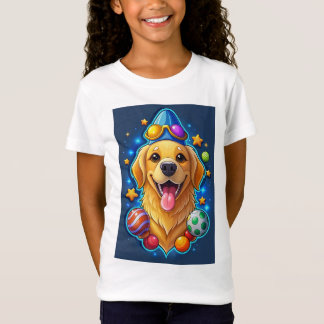 Magisk Golden Retriever-valp med stjärnor T Shirt