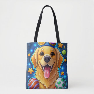 Magisk Golden Retriever-valp med stjärnor Tygkasse