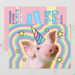 Magisk Gris Unicorn Inbjudningar