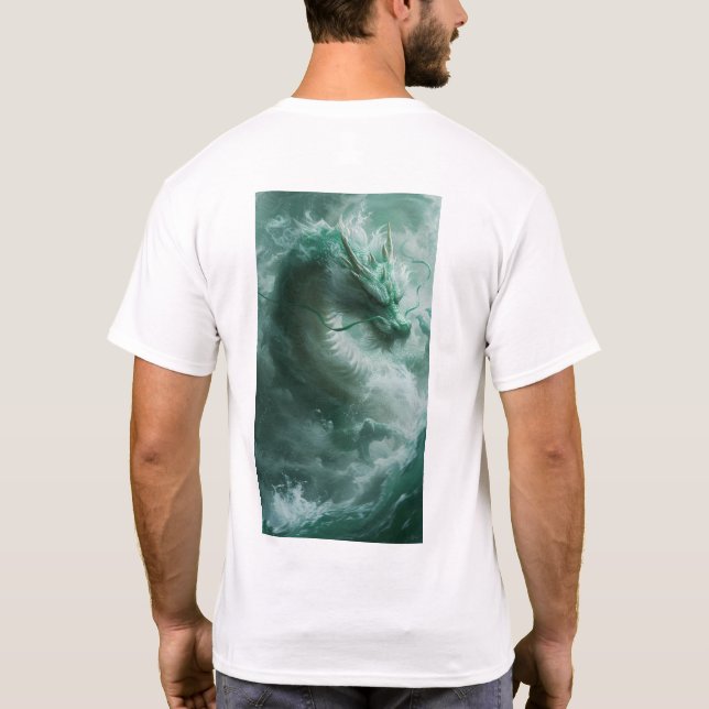 Magisk Grönt och Vita draksvampar T-Shirt (Baksida)