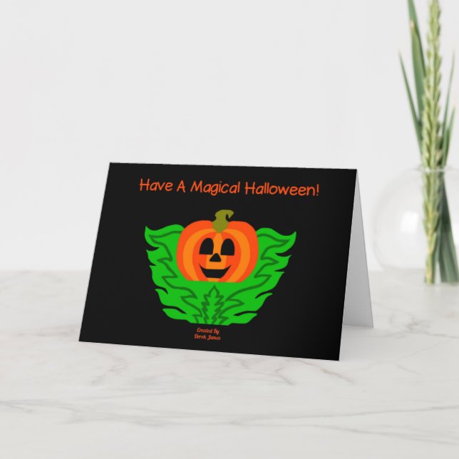 Magisk Halloween-gurka Grattiskort Kort (Framsida)