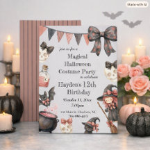 Magisk Halloween-kostymfest-inbjudan