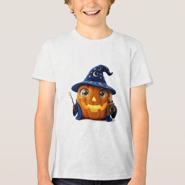 Magisk Halloween-pumpafantasi höstkonst T Shirt (Framsida)