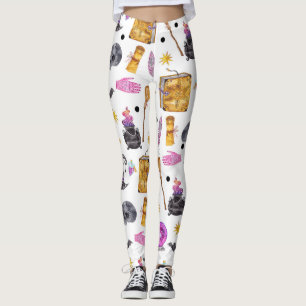 Magisk Halloween Watercolor Magi Festiv Rolighet Leggings