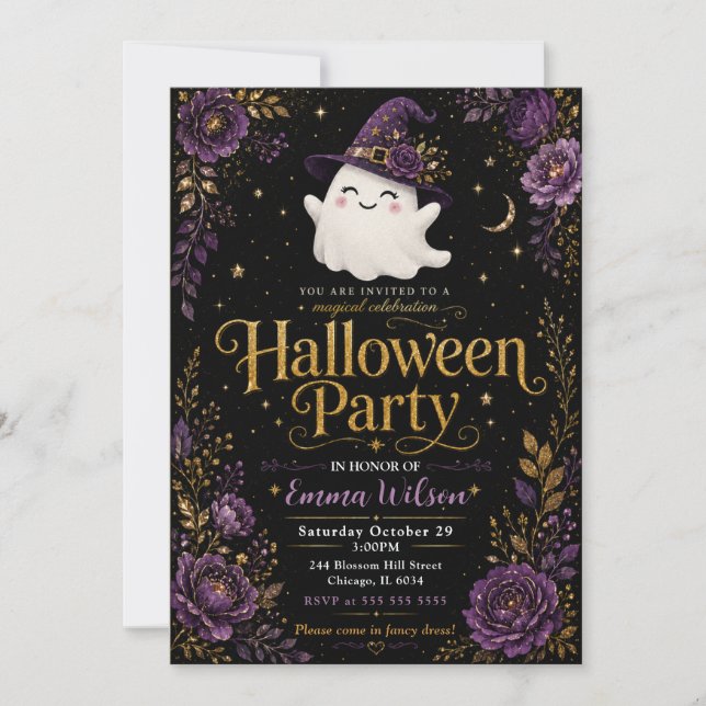 Magisk Halloweenfirande Inbjudningar (Framsida)
