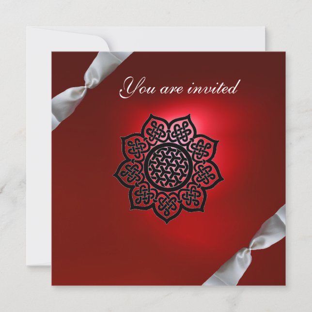 MAGISK HÄNDELSE band vitt rött champagne Inbjudningar (Framsida)