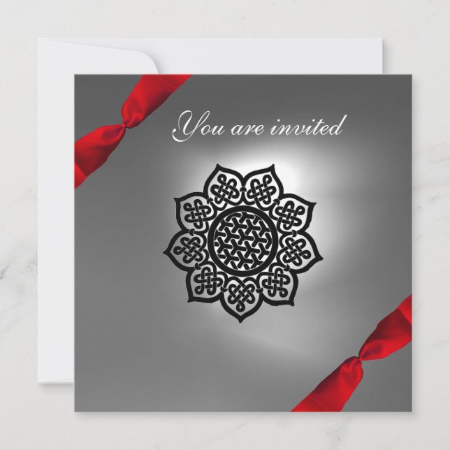 MAGISK HÄNDELSE band vitt rött Inbjudningar (Framsida)