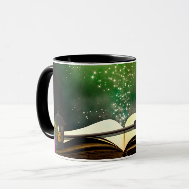 Magisk hatt & Förtrollad spökbok Whimsical Hallowe Mugg (Framsida vänster)