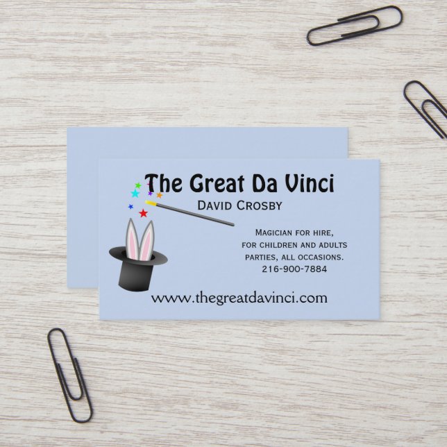 Magisk hattvisitkort för trollkarlar visitkort (Fram/Back In Situ)