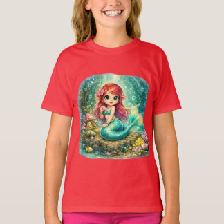 Magisk Havfrue | Söt Undervattensfantasi Design T Shirt
