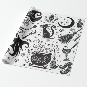 Magisk Häxa Whimsisk Wicca Pagan Fest Presentpapper