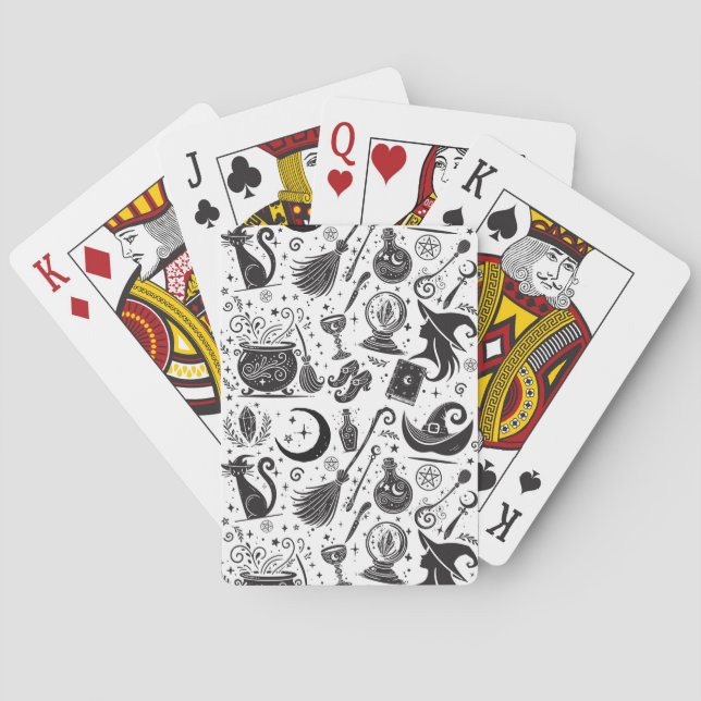 Magisk Häxa Whimsisk Wicca Pagan Fyrkant Casinokort (Baksidan)