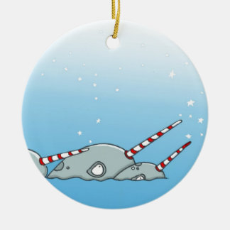 Magisk helgdag Narwals Julgransprydnad Keramik