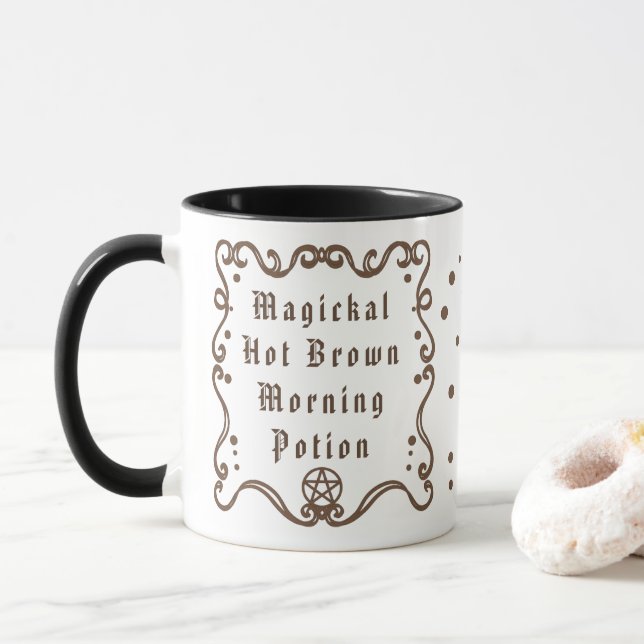 Magisk het brun morgon-dryck kaffemug mugg (Med munk)