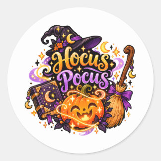 Magisk Hokus Pokus Häxig Halloween-dekal Runt Klistermärke