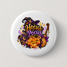 Magisk Hokus Pokus Häxig Halloween-knapp Knapp