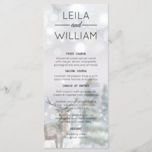 Magisk idyll med vinterkort för Bröllop Menu Card Meny