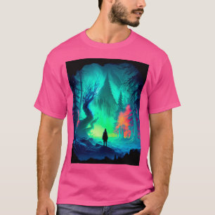Magisk isskog med Aurora Borealis i Arc T Shirt