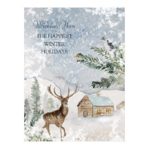 Magisk jul Forest Hjort Bird