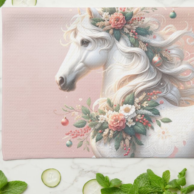 Magisk jul - nyårshäst kökshandduk (Enjoy this Festive Christmas design! )