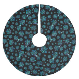 Magisk jul Snowflake Mönster Julgransmatta Borstad Polyester